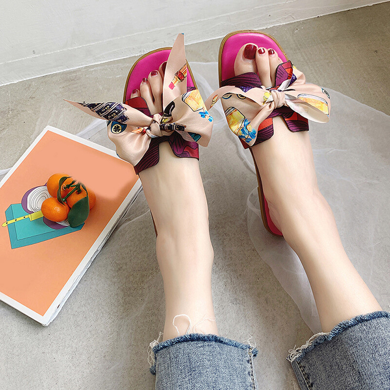 Ženske sandale s mašnom Ljetne papuče za zatvorene vanjske japanke Cipele za plažu Ženske papuče Elegantne modne cipele Ženske za oblačenje
