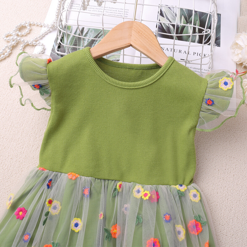 Huumorikarutüdrukute uued suveriided Kärbsevarrukatega Splice Armas ja armas võrkkleit 2–6 aastat vana