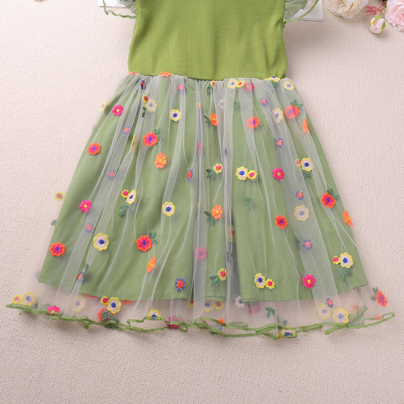 Huumorikarutüdrukute uued suveriided Kärbsevarrukatega Splice Armas ja armas võrkkleit 2–6 aastat vana