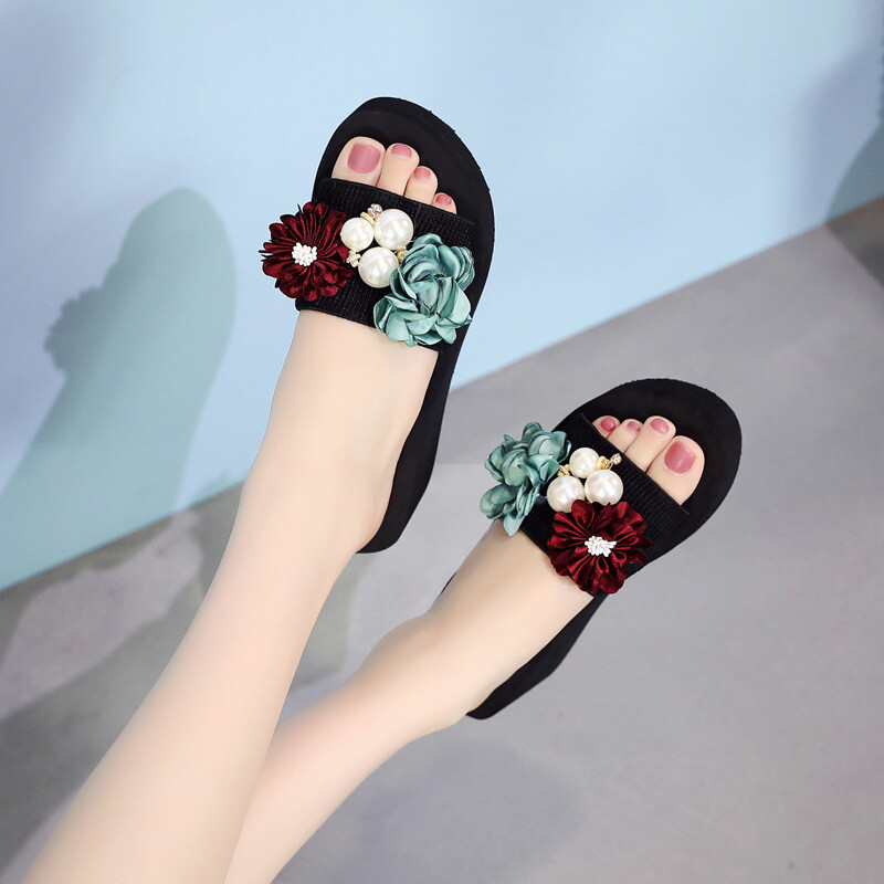 Plus mărime 35-41 papuci de tip camelie lucrați manual femei 3cm/6cm pantofi sandalia feminină cu vârf deschis papuci cu platformă muli pantofi femei