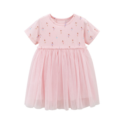 Little Maven 2024 de vară pentru fetițe din bumbac îmbrăcăminte pentru copii pentru copii haine pentru fete rochie din plasă pentru dansator de balet din desene animate