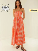 2024. aasta suvemood Seksikas rihmaga trükitud boheemlaste naiste pikk kleit pühade stiilis, ühe õlaga trükitud pikk kleit