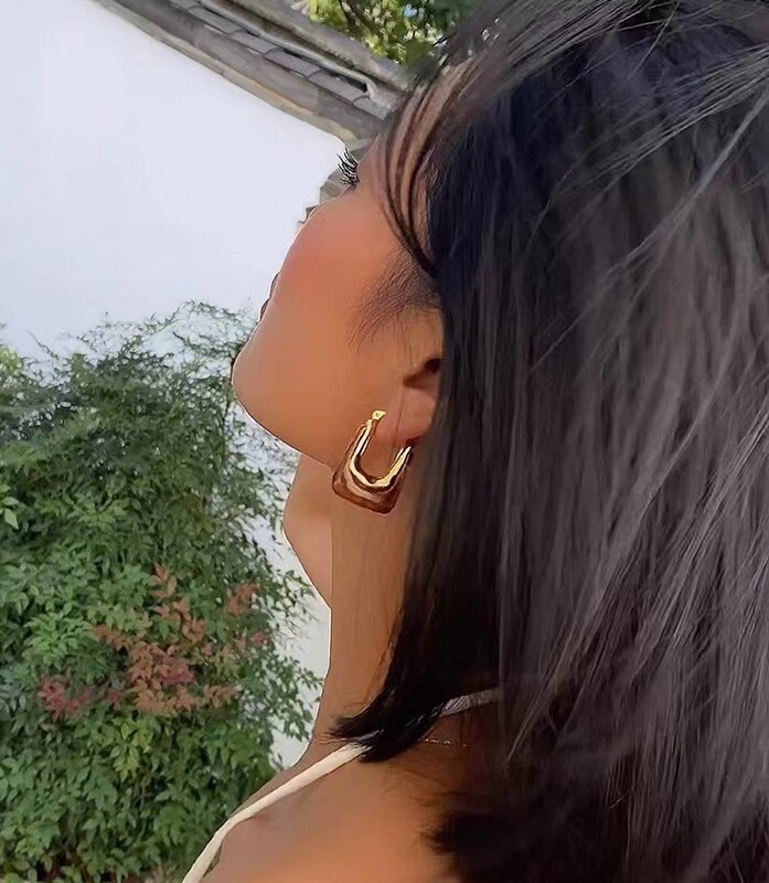 Rohelised roosad läbipaistvad vaigust kõrvarõngad naistele, tüdrukutele, geomeetrilised ebakorrapärased kõrvarõngad 2023. aasta uued trendikad kõrvaehted peole