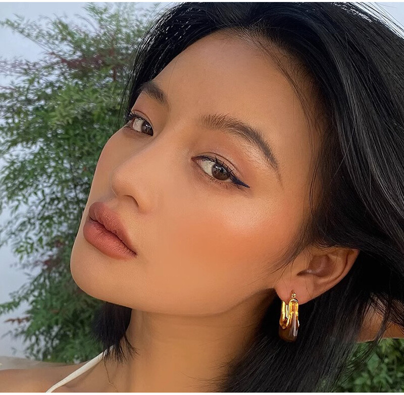 Rohelised roosad läbipaistvad vaigust kõrvarõngad naistele, tüdrukutele, geomeetrilised ebakorrapärased kõrvarõngad 2023. aasta uued trendikad kõrvaehted peole