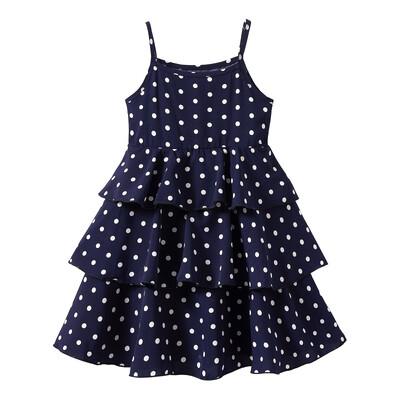 Mudkingdom Rochie cu bretele spaghetti pentru fete mari Rochii de vară cu buline cu etaje pentru haine pentru fete Îmbrăcăminte casual pentru copii la modă