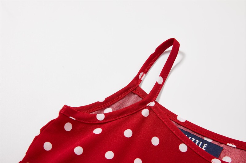 Mudkingdom Rochie cu bretele spaghetti pentru fete mari Rochii de vară cu buline cu etaje pentru haine pentru fete Îmbrăcăminte casual pentru copii la modă