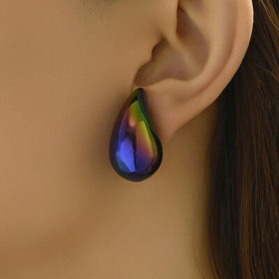 Comerț cu ridicata 20 de culori AB colorat clar albastru violet violet verde roz rășină acrilic cercei cu lacrimi groși pentru femei