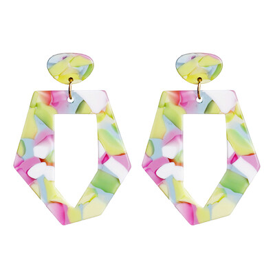Kõrvarõngad naistele Tüdrukutele Mood Armsad Ilusad Lehesulge Geomeetria Värviline Ripp Rippuv Rippuv Trend Atsetaatlaud