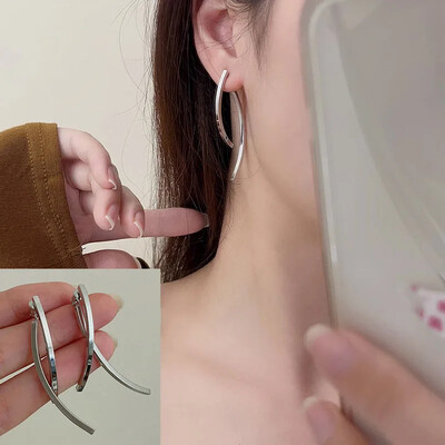 Korea stiilsed ristkaarega pikad rippuvad kõrvarõngad naistele mood Lihtsad rippuvad rippuvad kõrvarõngad ehted naistele jõulukink