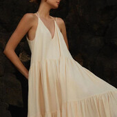 2024 Σέξι διπλό V λαιμόκοψη βαμβακερό καμισό φόρεμα για τις διακοπές