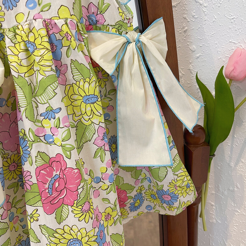 Humor Bear mergaičių vasara, nauja, gaiva, retro spausdinta, skraidanti rankovėmis peteliškė Princesės suknelė Vestidos laisvalaikio apranga 2–6 m.