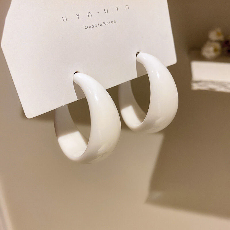 Cercei cu cerc acrilic la modă 2022 pentru femei în formă de C, cerc rotund mare, plajă de vară, cercei Boemia, bijuterii boucle d'oreille