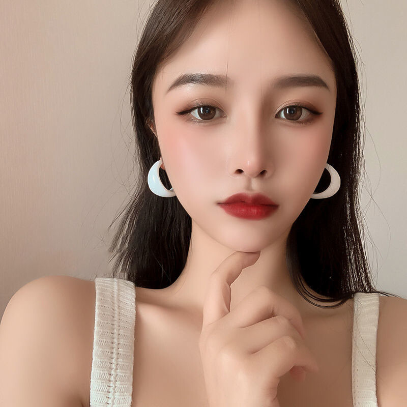 Cercei cu cerc acrilic la modă 2022 pentru femei în formă de C, cerc rotund mare, plajă de vară, cercei Boemia, bijuterii boucle d'oreille