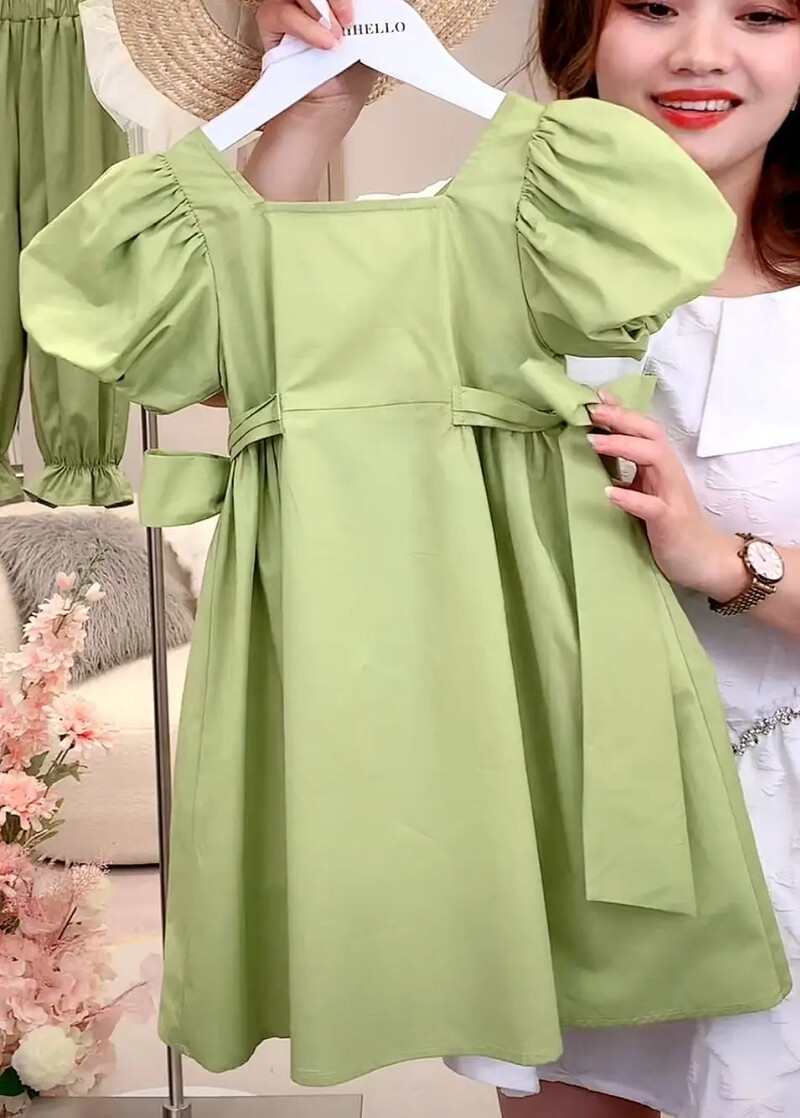 Lastekleit tüdrukutele, suvised lasteriided, 2023. aasta uus puhvis varrukatega printsesskleit, põlvedeni seljata kleit, elegantne, magus