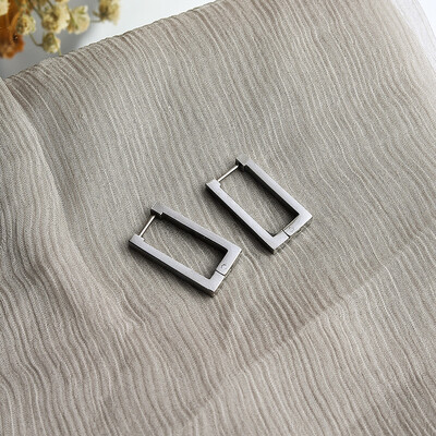 Kshmiri roostevabast terasest geomeetrilised kõrvarõngad Ristkülikukujulised metallist rõngaskõrvarõngad naistele 2023 Uus trendikas ehe kingitus