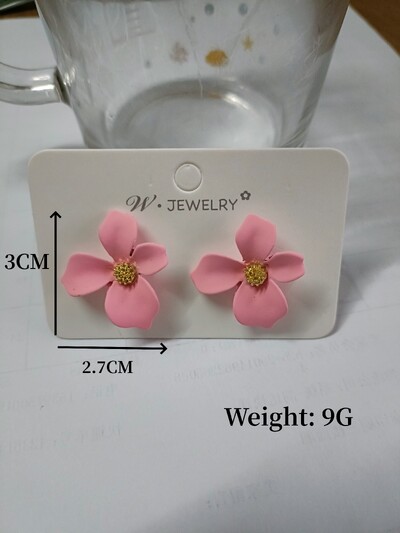 S925 Sidabrinė adata Senior Red Žiedlapiai Grynieji Raudoni Temperamentas Mieli Maži Gėlėti Auskarai Moteriški Papuošalai Auskarai Madingi Papuošalai