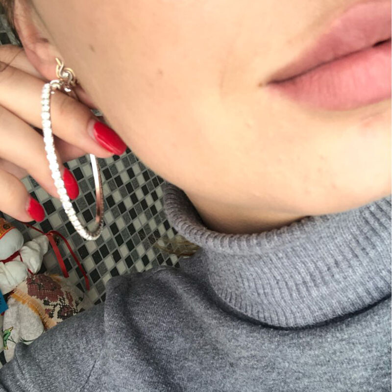 Raexrage 30-100mm cercei de modă cu cercei cu strass, cercei de cristal, soții mari de baschet, cercei hiphop pentru femei