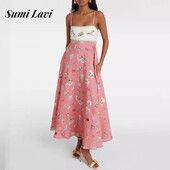 Σέξι φόρεμα με λουράκια ώμου με σπαγγέτι για γυναίκες με μοτίβο μόδας Εκτύπωση γιορτινό μακρύ φόρεμα 2024 Καλοκαιρινά κομψά ντραπέ φορέματα πάρτι