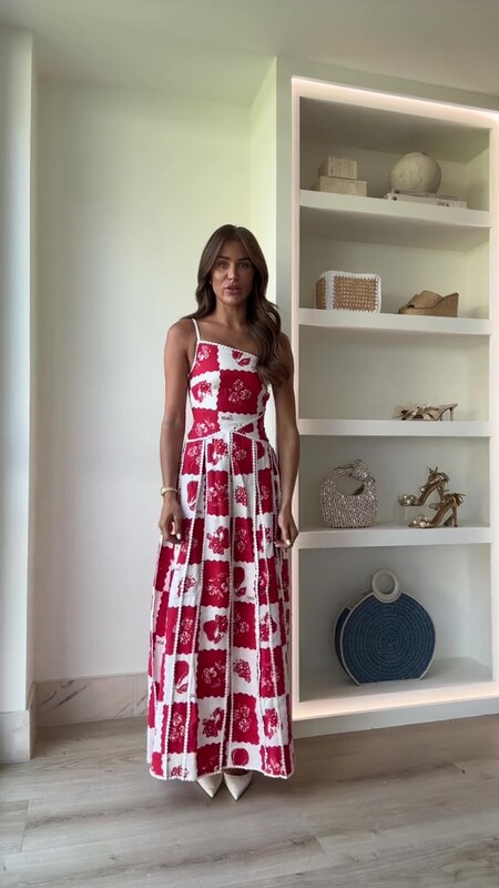 Rochie cu guler înclinat cu imprimeu în contrast de culoare la modă pentru femei, vară, fără spate, fără mâneci, rochie în linie A 2024, haine pentru damă șic Highstreet