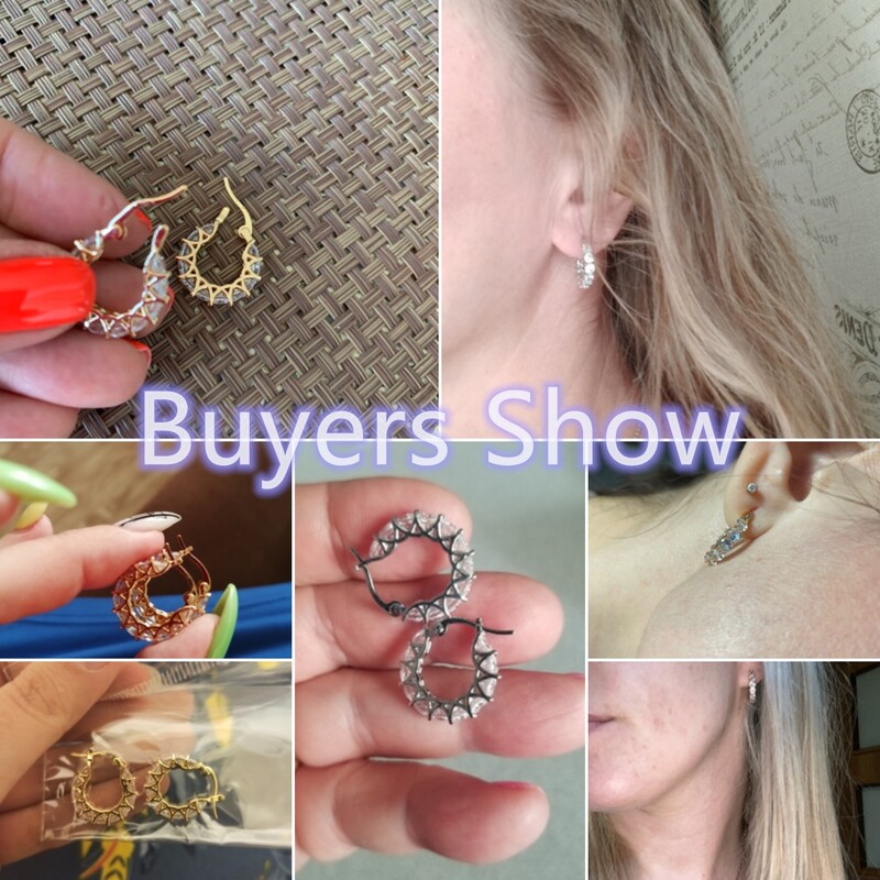 Huitan Kvaliteetne kuubikujuline tsirkooniumoksiid, naiste rõngaskõrvarõngad, stiilsed tüdrukute aksessuaarid, iga päev kantavad moeehted, laevad