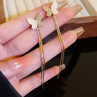 korėjietiški madingi auskarai moterims ilgas kutas sidabro spalvos širdis lašas gėlių papuošalai vakarėlis pareiškimas auskarai kabantys pendientes