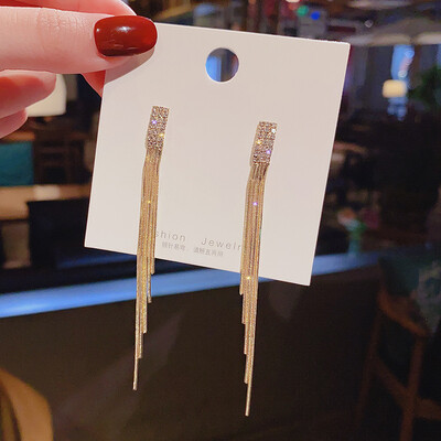 korėjietiški madingi auskarai moterims ilgas kutas sidabro spalvos širdis lašas gėlių papuošalai vakarėlis pareiškimas auskarai kabantys pendientes