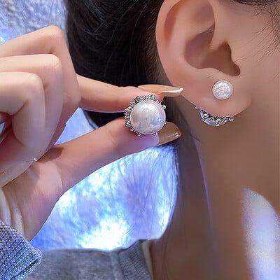 korėjietiški madingi auskarai moterims ilgas kutas sidabro spalvos širdis lašas gėlių papuošalai vakarėlis pareiškimas auskarai kabantys pendientes