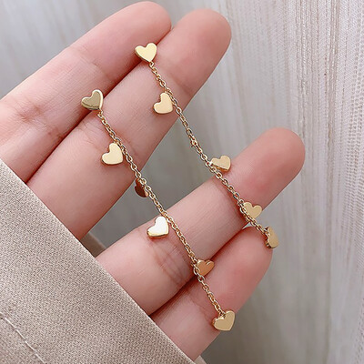 korėjietiški madingi auskarai moterims ilgas kutas sidabro spalvos širdis lašas gėlių papuošalai vakarėlis pareiškimas auskarai kabantys pendientes