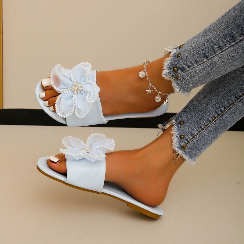 2024 m. Nauji madingi moteriški batai didesnio dydžio moteriškos šlepetės Madingos gėlėtos kasdieninės šlepetės moterims Karštas išpardavimas Apvalios plokščios šlepetės