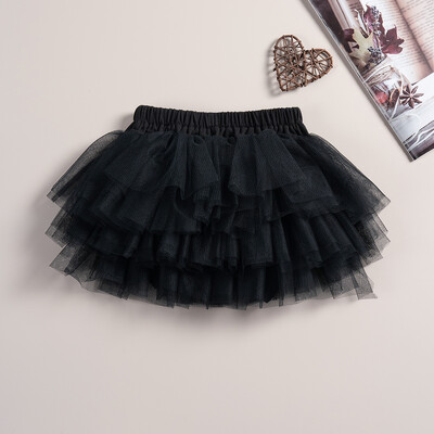 2024 New Summer Toddler Girl Fashion Fusta Tutu Super Cool Rock Style Fusta Neagră Curcubeu Tulle Fusta Tutu