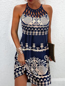 Naiste Seksikas Kleit Kevadsuvi Ümarkaelus Vintage Õõnes Õhuke Varrukateta Päikese-Kaelusega Naiste Kleit Mugav Peoklubi