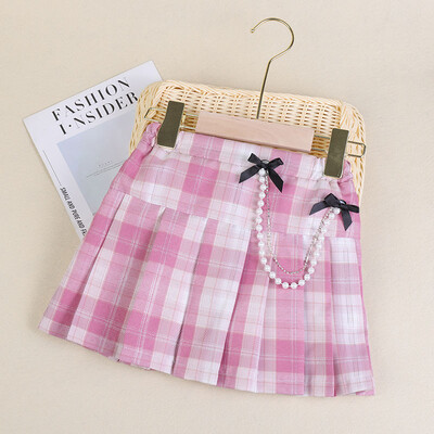 2024. aasta uus tüdrukute printsessi kleit Suvine kleit Lastele Moodne poolseelik Tüdruku lühike seelik Moodne ruuduline JK seelik