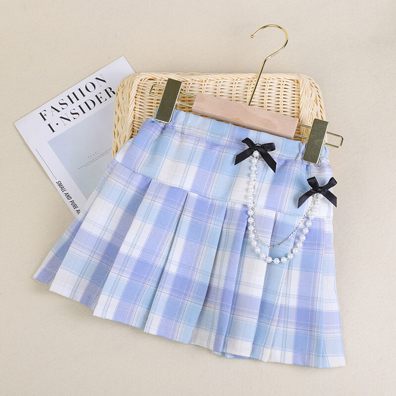 2024. aasta uus tüdrukute printsessi kleit Suvine kleit Lastele Moodne poolseelik Tüdruku lühike seelik Moodne ruuduline JK seelik