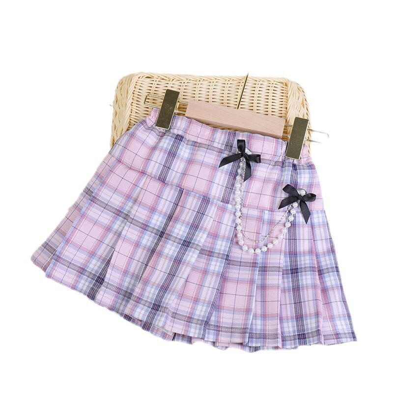 2024. aasta uus tüdrukute printsessi kleit Suvine kleit Lastele Moodne poolseelik Tüdruku lühike seelik Moodne ruuduline JK seelik