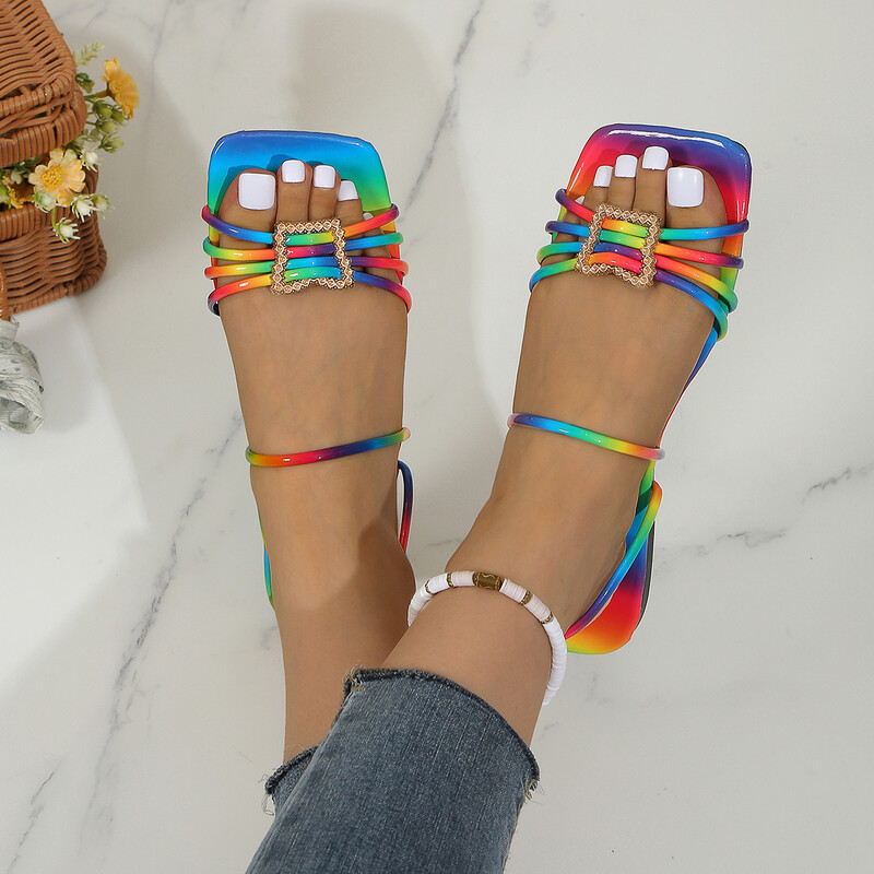 Naiste sussid 2024, uus suvemood vabaaja sandaalid naistele Lamedad kingad Madalad kontsad avatud varbaga sussid, slaidid naiste suures suuruses