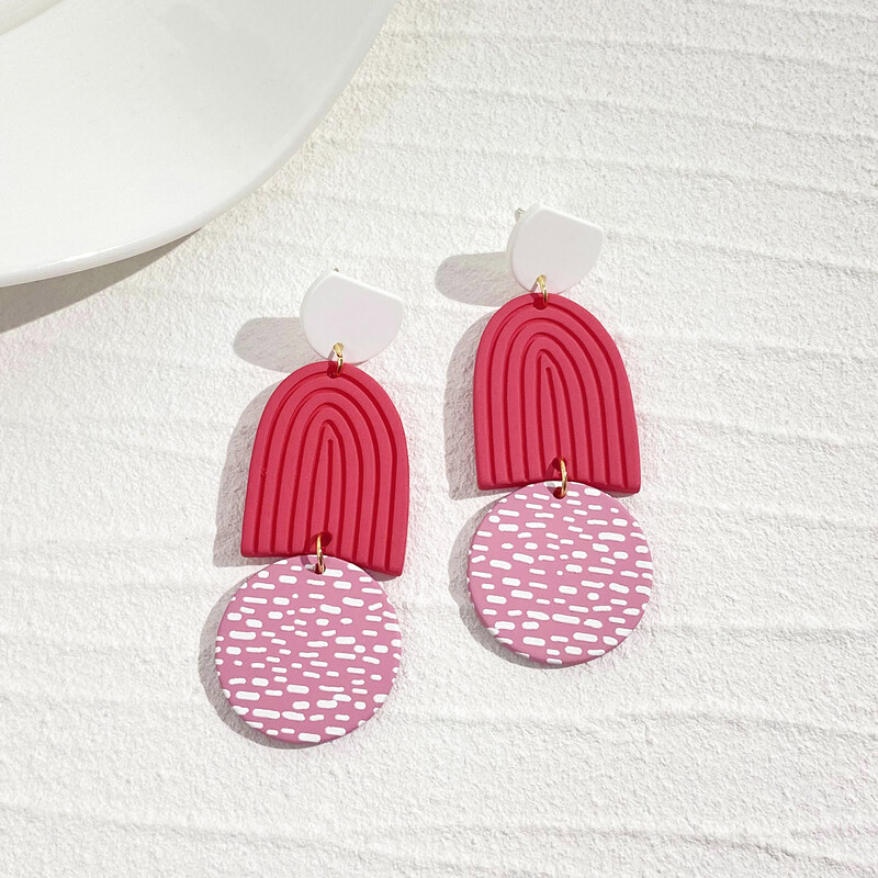 AENSOA višestruko ručno izrađene šarene akrilne naušnice s okruglim srcem, nepravilne geometrijske apstraktne naušnice, nakit 2023.