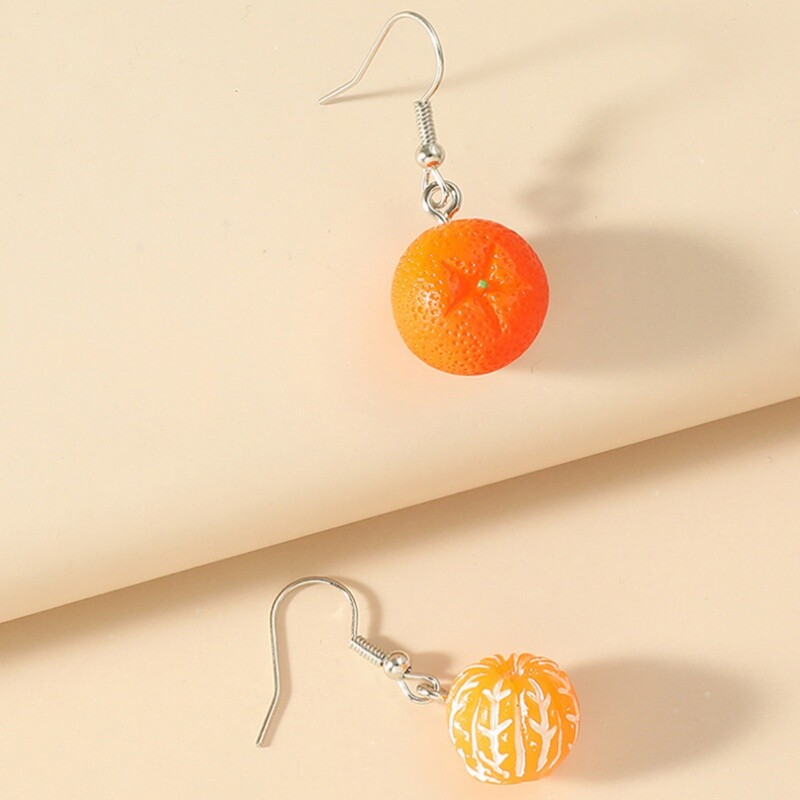 Tinejdžerska naušnica Narančasto voće Viseće naušnice za hranu Žene za tinejdžerke Smiješne ženske naušnice Nakit Poklon od nehrđajućeg čelika