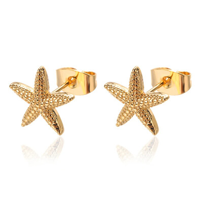 Vintage Summer Starfish roostevabast terasest kõrvarõngad naistele Simple Star Shell kõrvarõngad Stud Ocean Party ehteid kingitus 2024