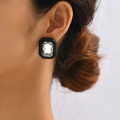 Kalnų krištoliniai auskarai moterims Nauji kvadratiniai auskarai pendientes 2023 m. tendencijų geometriniai biuro vakarėlio dovanos madingi papuošalai