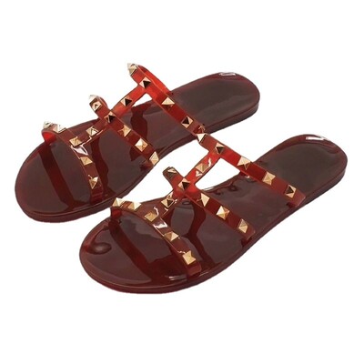 Needid Sussid Naiste Suvi Õues Uued Neetkristalljalatsid Jelly Kingad Naiste Sandaalid Lamedapõhjalised Sussid Chanclas Mujer