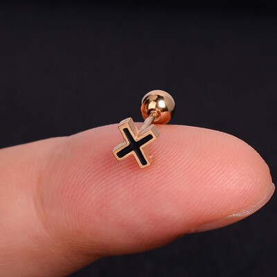 1 bucată cercei din oțel inoxidabil pentru femei, margaretă, fluture, șuruburi în spate, șuruburi minuscule, Helix, cartilaj, lobul tragus, piercing la ureche, bijuterii