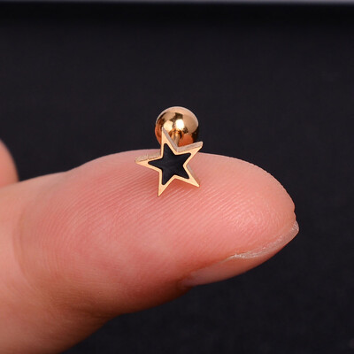 1 bucată cercei din oțel inoxidabil pentru femei, margaretă, fluture, șuruburi în spate, șuruburi minuscule, Helix, cartilaj, lobul tragus, piercing la ureche, bijuterii