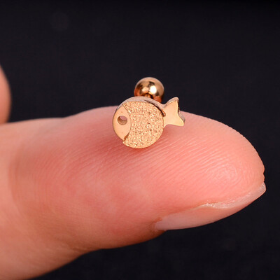 1 bucată cercei din oțel inoxidabil pentru femei, margaretă, fluture, șuruburi în spate, șuruburi minuscule, Helix, cartilaj, lobul tragus, piercing la ureche, bijuterii