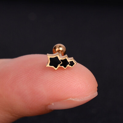 1 bucată cercei din oțel inoxidabil pentru femei, margaretă, fluture, șuruburi în spate, șuruburi minuscule, Helix, cartilaj, lobul tragus, piercing la ureche, bijuterii