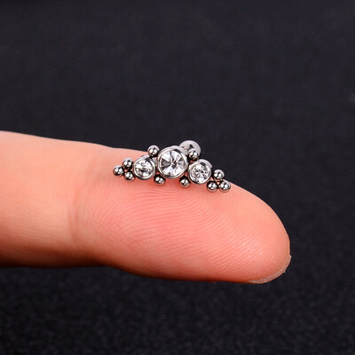 1 bucată cercei din oțel inoxidabil pentru femei, margaretă, fluture, șuruburi în spate, șuruburi minuscule, Helix, cartilaj, lobul tragus, piercing la ureche, bijuterii