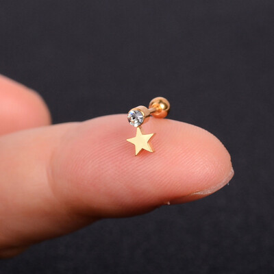 1 bucată cercei din oțel inoxidabil pentru femei, margaretă, fluture, șuruburi în spate, șuruburi minuscule, Helix, cartilaj, lobul tragus, piercing la ureche, bijuterii