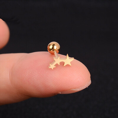 1 bucată cercei din oțel inoxidabil pentru femei, margaretă, fluture, șuruburi în spate, șuruburi minuscule, Helix, cartilaj, lobul tragus, piercing la ureche, bijuterii