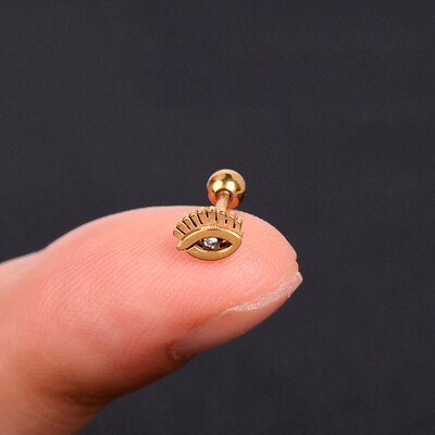 1 bucată cercei din oțel inoxidabil pentru femei, margaretă, fluture, șuruburi în spate, șuruburi minuscule, Helix, cartilaj, lobul tragus, piercing la ureche, bijuterii