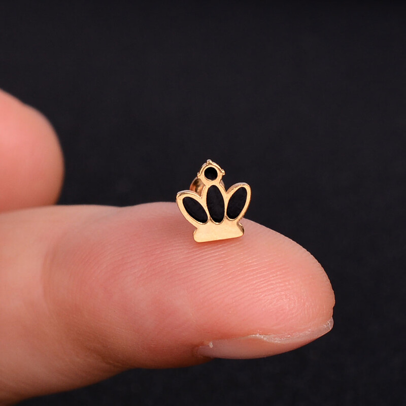 1 bucată cercei din oțel inoxidabil pentru femei, margaretă, fluture, șuruburi în spate, șuruburi minuscule, Helix, cartilaj, lobul tragus, piercing la ureche, bijuterii