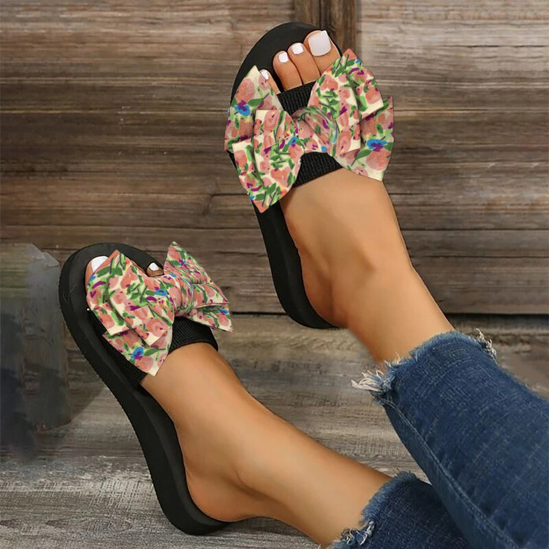 Suvised vibu rannasussid Naiste vabaaja lamedad lillelised rannasussid Moodsad, lamedad, lahtise varbaga sandaalid rannasussid, naiste sandaalid